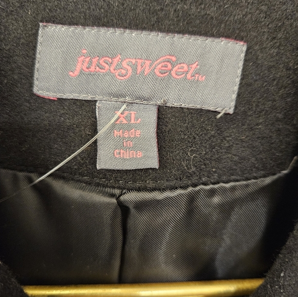 NWT - Just Sweet Wool Blend Black Peacoat - Size XL - Picture 4 of 10